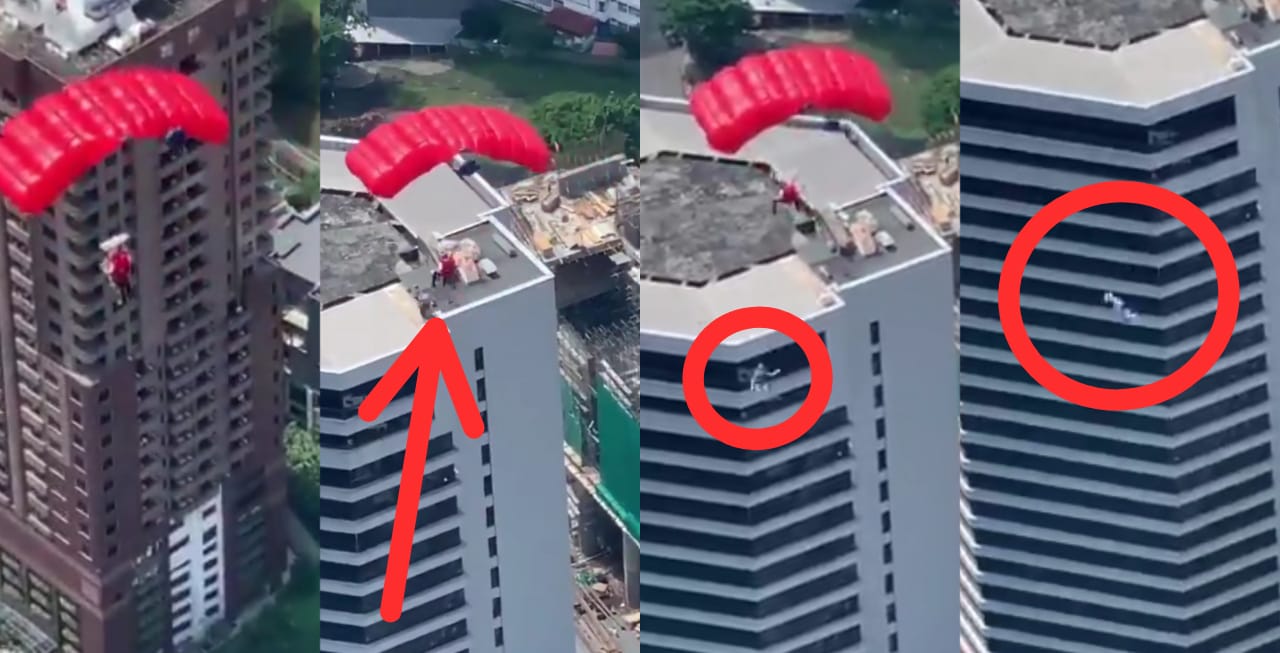 VIDEO: Hombre cae en caída libre de un paracaídas