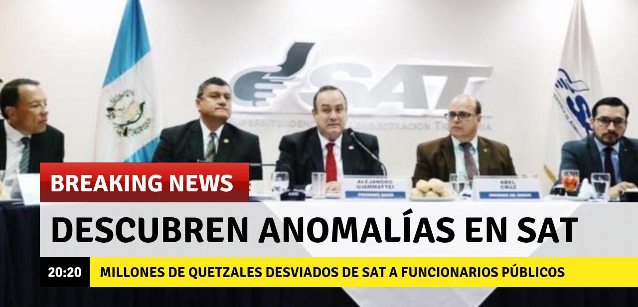Presidente Giammattei descubre anomalías en SAT