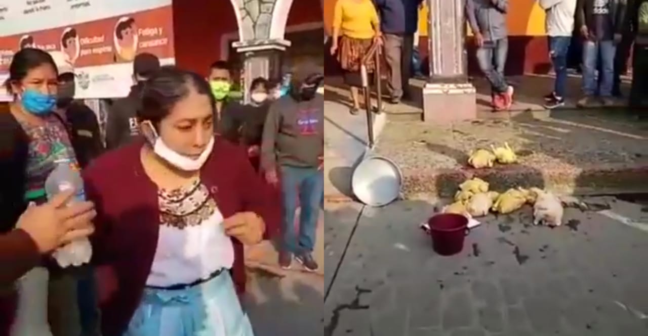 VIDEO: AGENTES DE LA PMT TIRAN LA VENTA DE POLLO DE UNA SEÑORA