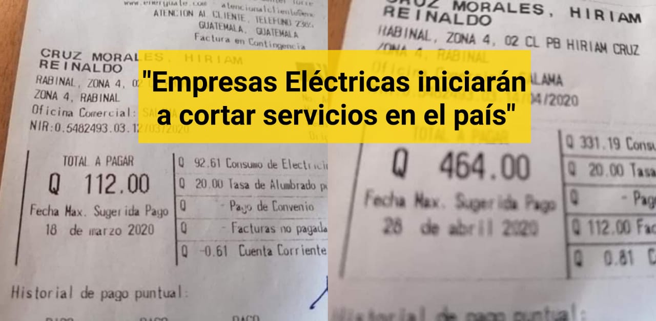 Empresas eléctricas iniciarán a cortar servicios en toda Guatemala si no pagan