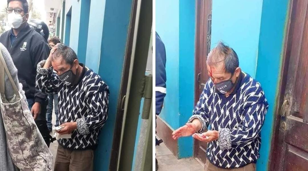 GOLPENA EN LA C4BEZ4 A ABUELITO POR VENDER PALTA