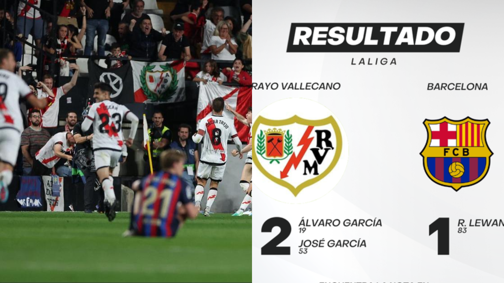 Sorpresa en La Liga: Rayo Vallecano vence al Barcelona en partido de infarto.