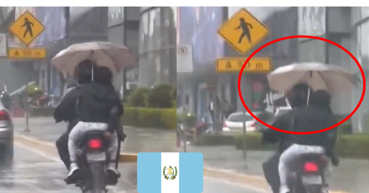 ¡Increíble! ¡Mujer se hace viral por su insólita forma de protegerse de la lluvia!