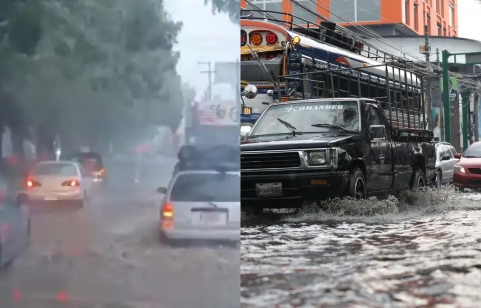 Así las Fuertes Lluvias Afectan el Tránsito en Ciudad de Guatemala y Municipios Cercanos