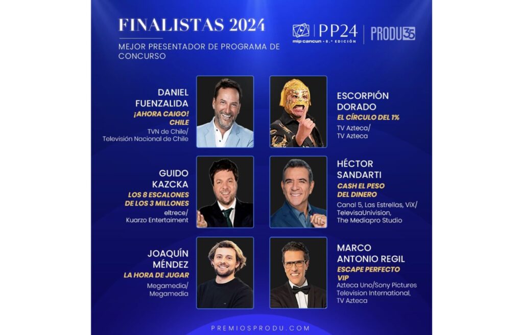 Finalistas en la Categoría de Mejor Presentador de Programa de Concursos