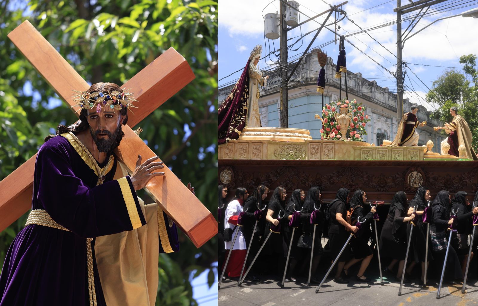 Chubasco inesperado acompaña a Jesús del Consuelo en su paso en Guatemala