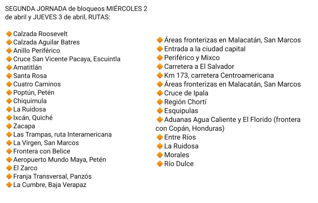 Detalles de las Manifestaciones Anunciadas