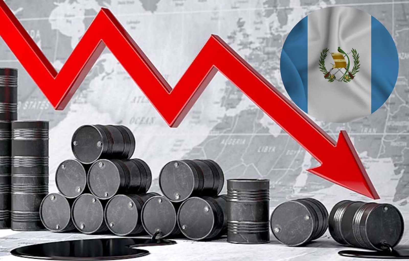 Histórica baja del petróleo en Guatemala a menos de 60 dólares