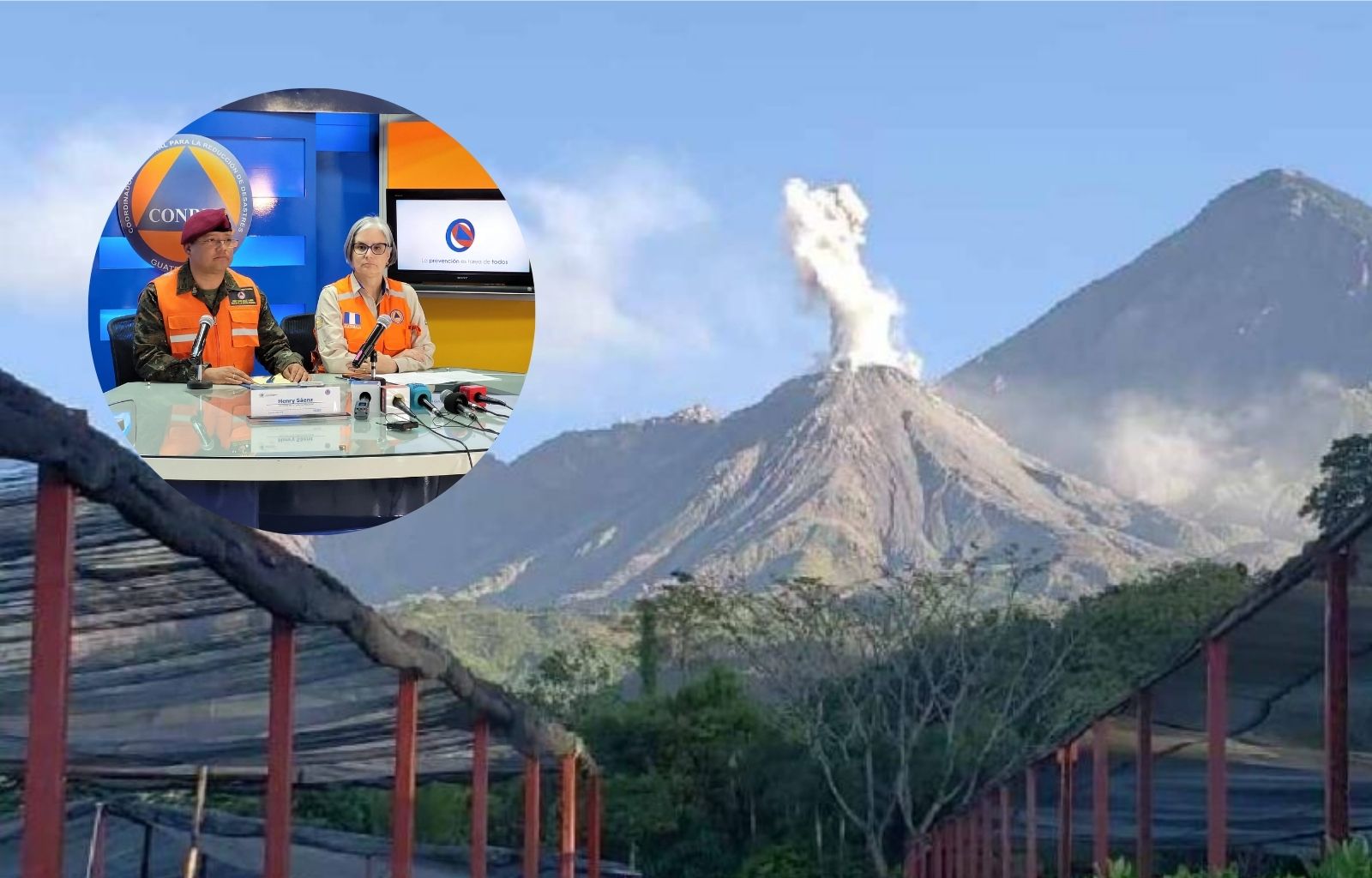 CONRED emite alerta a pobladores de actividad del Volcán Santiaguito