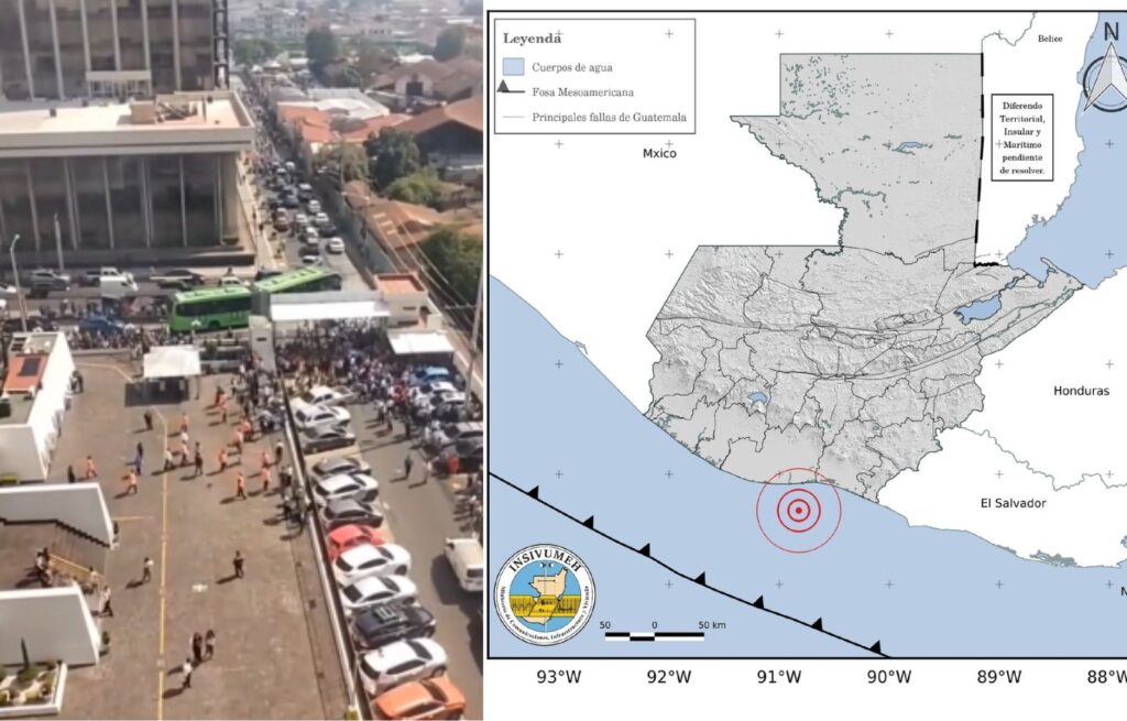 Sismo de magnitud 4.9 sacude el sur de Guatemala y se siente con fuerza en la capital