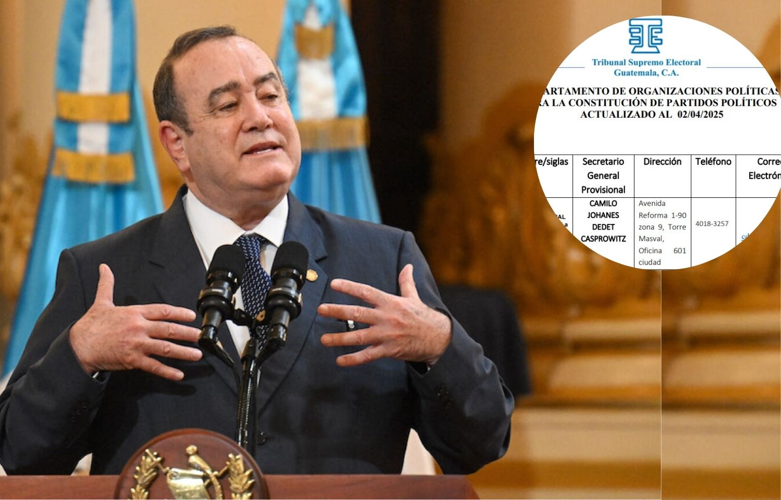 Surge Nueva Derecha, partido político ligado a expresidente Alejandro Giammattei