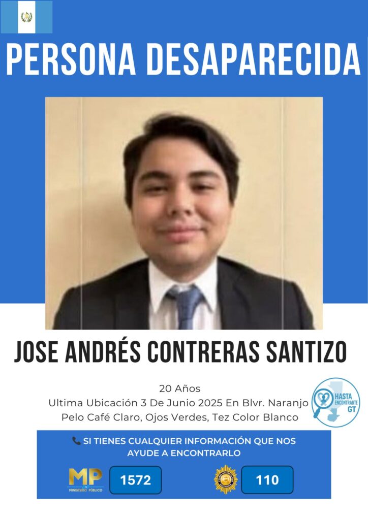 Angustia por la desaparición de Jose Andrés Contreras Santizo familiares piden ayuda urgente