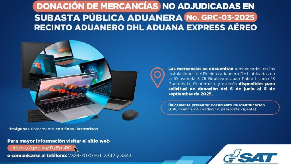 La SAT ofrece una amplia subasta de aparatos electrónicos