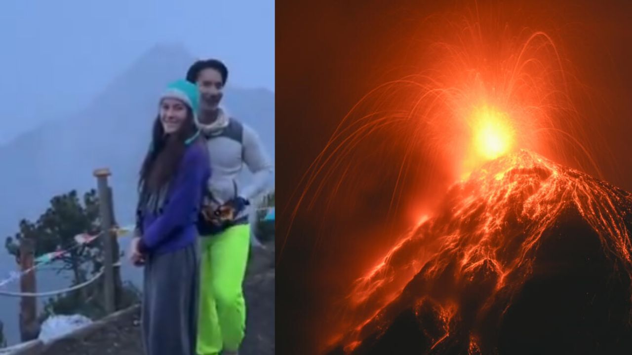 Volcán de Fuego Hace Erupción mientras piden matrimonio