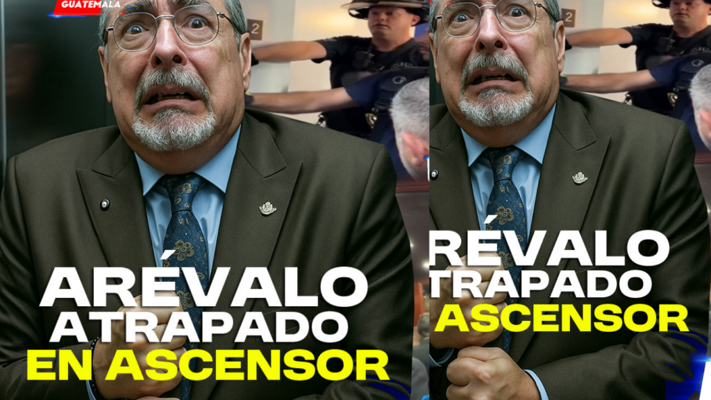 Bernardo Arévalo durante su gira en Nueva York, donde quedó atrapado en un ascensor.