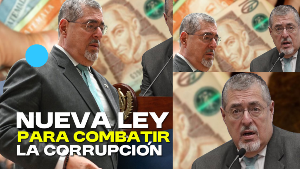 Presidente Bernardo Arévalo durante conferencia sobre nueva Ley de Contrataciones en Guatemala.