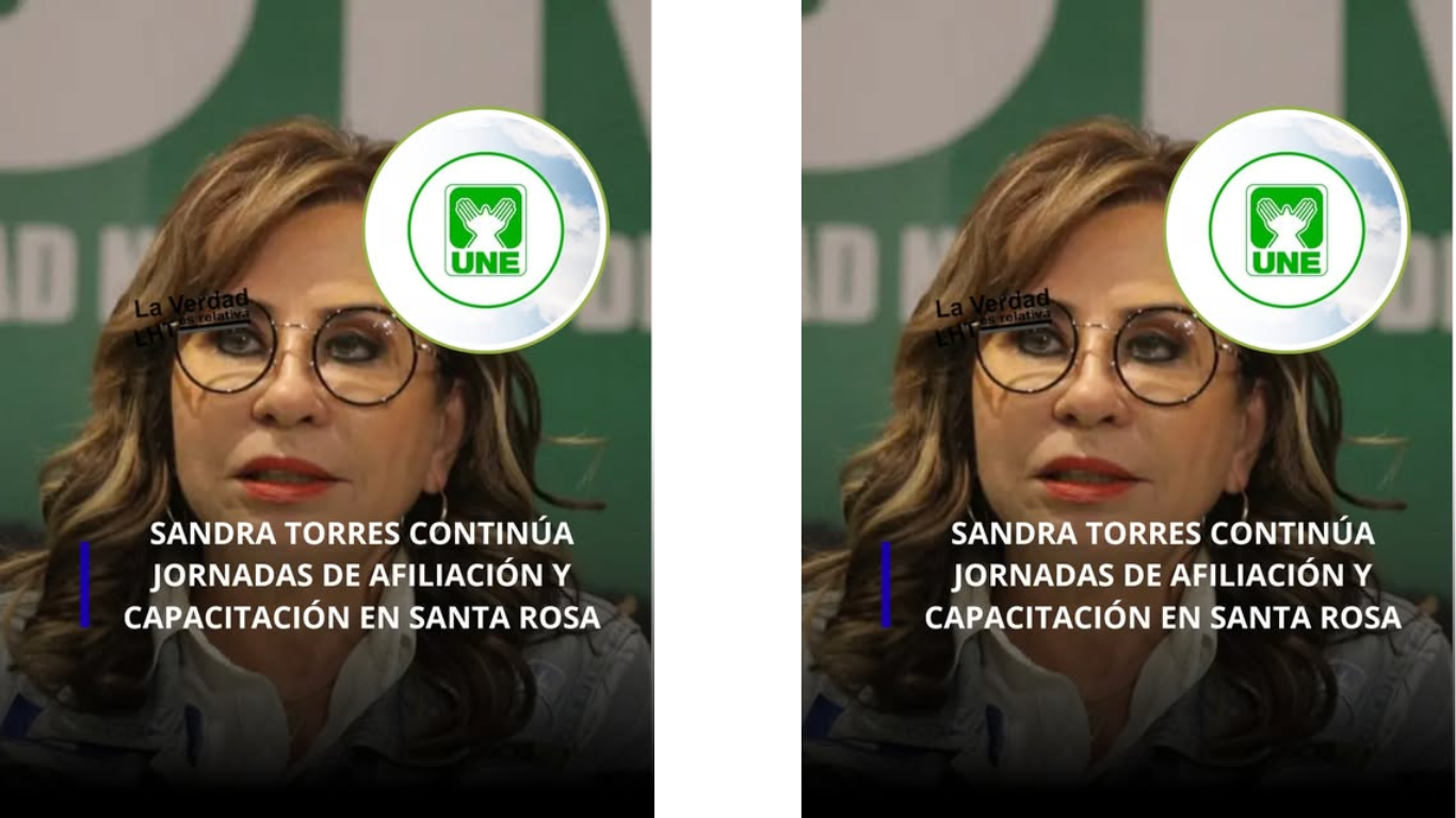 Sandra Torres continúa jornadas de afiliación y capacitación con la UNE en Santa Rosa