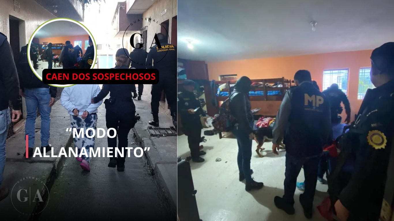 Allanamiento en zona 25 deja dos detenidos y hallazgos de armas, droga y radios