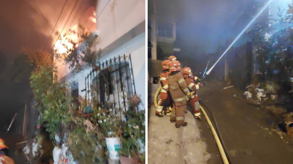 Bomberos trabajan más de tres horas para controlar el fuego