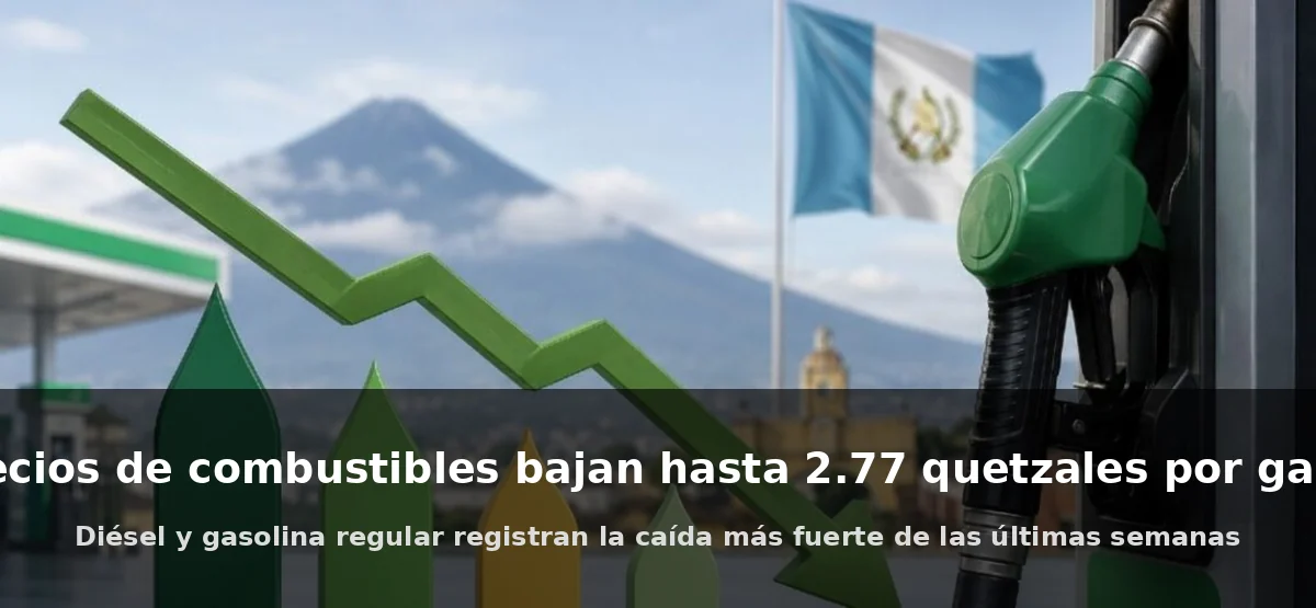 Tablero de precios de combustibles en una gasolinera de Guatemala