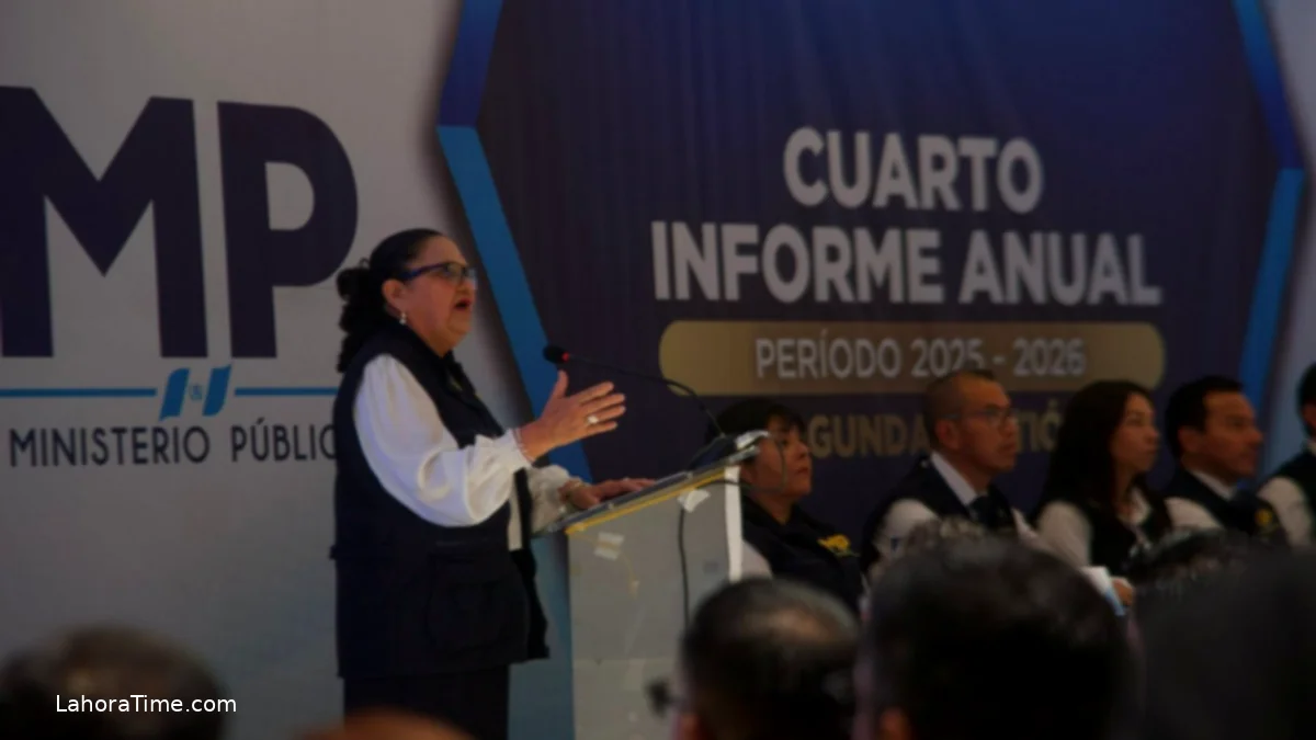 Consuelo Porras durante su cuarto informe anual al frente del Ministerio Público