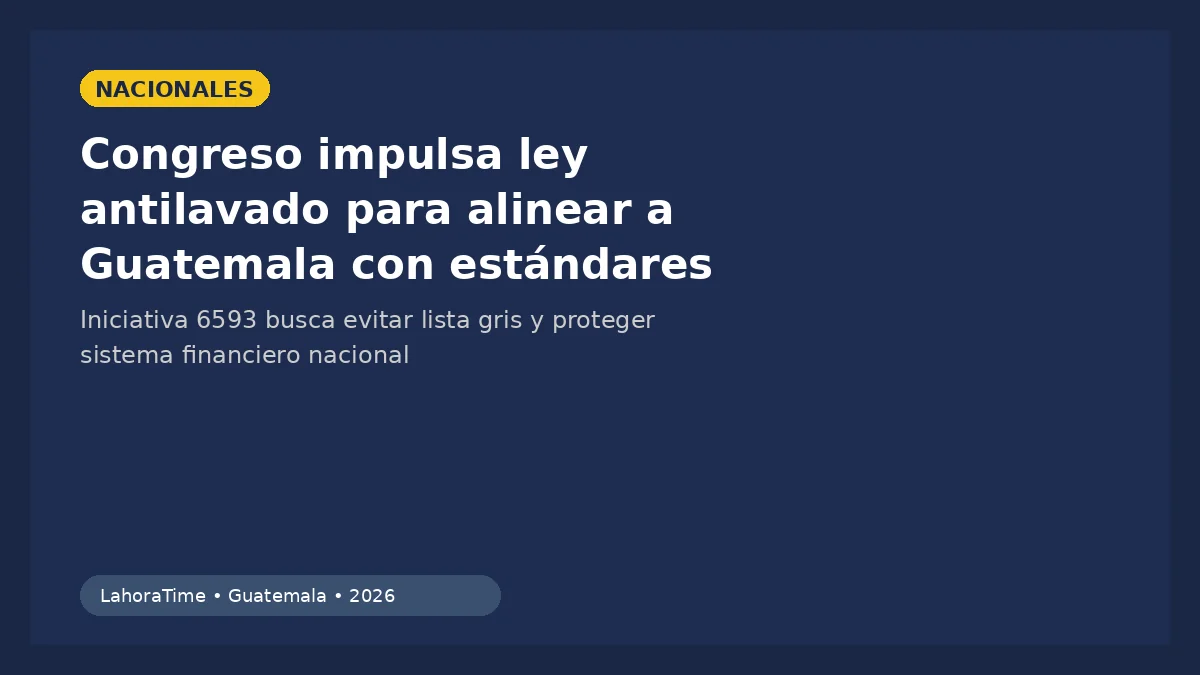 Congreso impulsa ley antilavado para alinear a Guatemala con estándares del GAFI