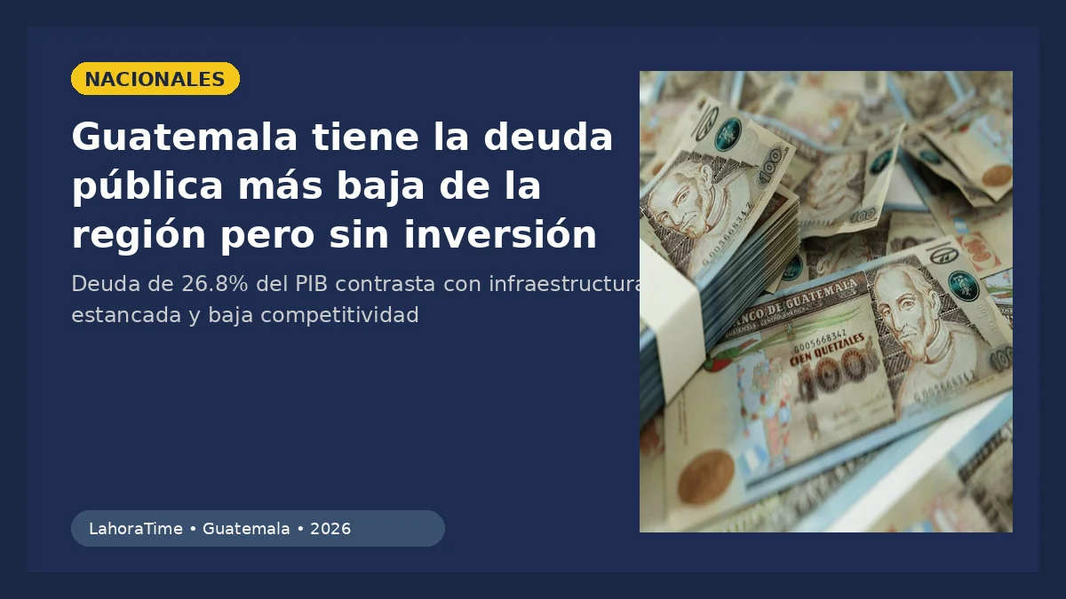 Guatemala lidera solvencia fiscal en Latinoamérica pero fracasa en inversión