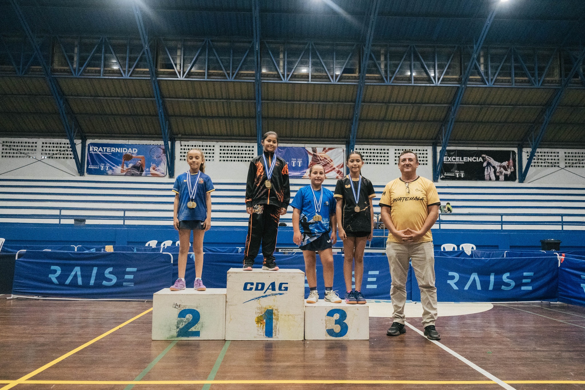 Premiacion del individual femenino en el tenis de mesa U11 de los Juegos Nacionales 2026