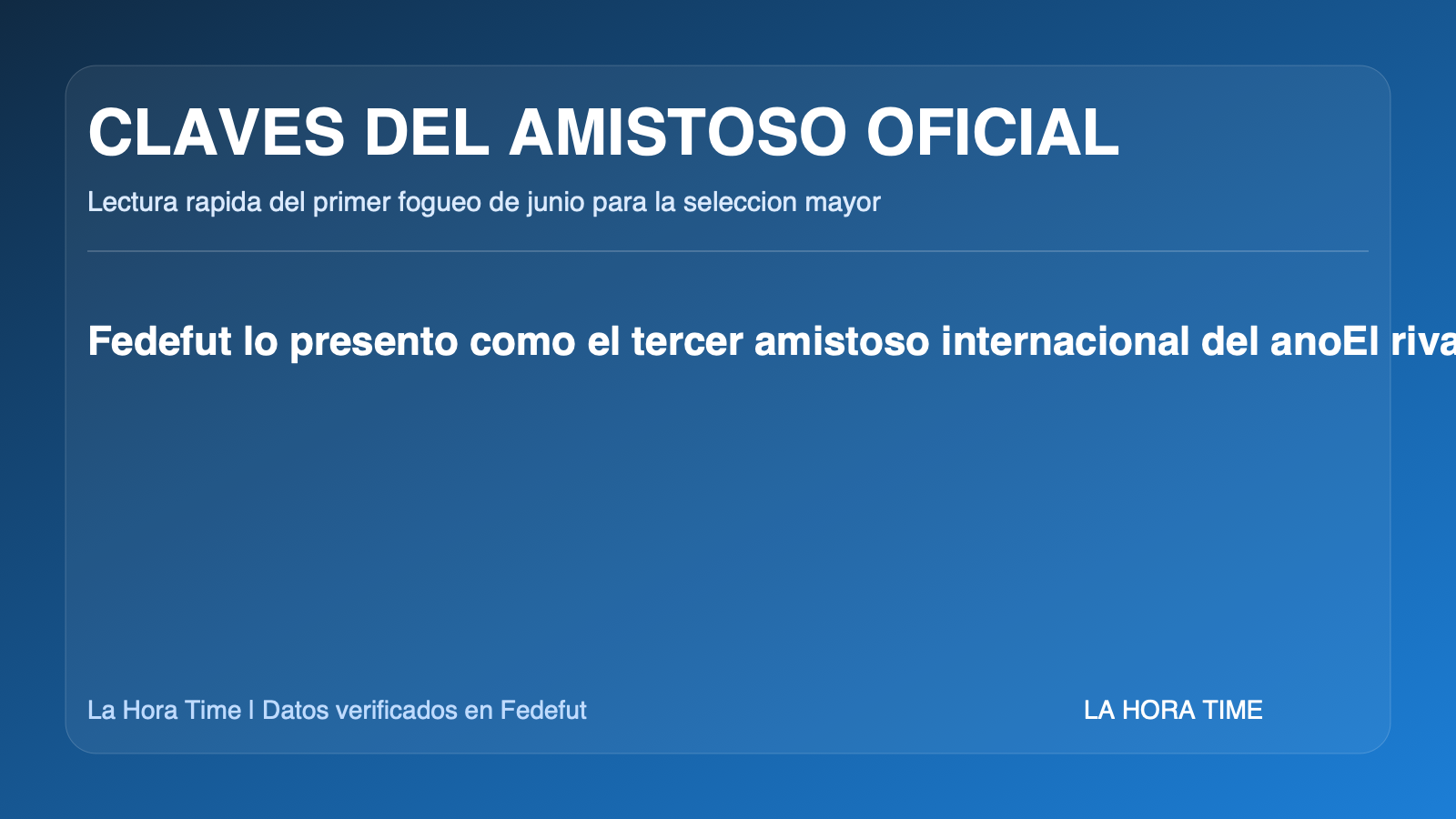 Grafico editorial de La Hora Time con el contexto oficial del amistoso de Guatemala ante Republica Checa