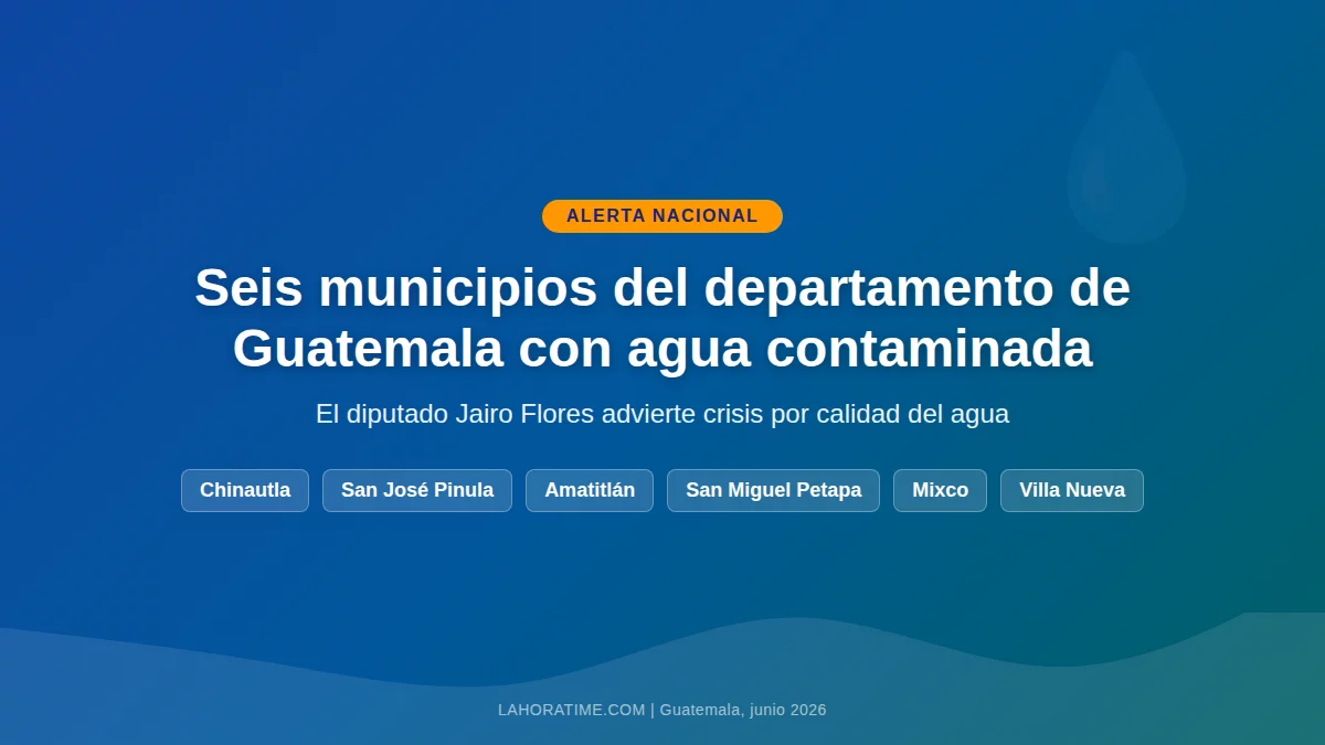 Diputado Jairo Flores alerta por agua contaminada en seis municipios del departamento de Guatemala