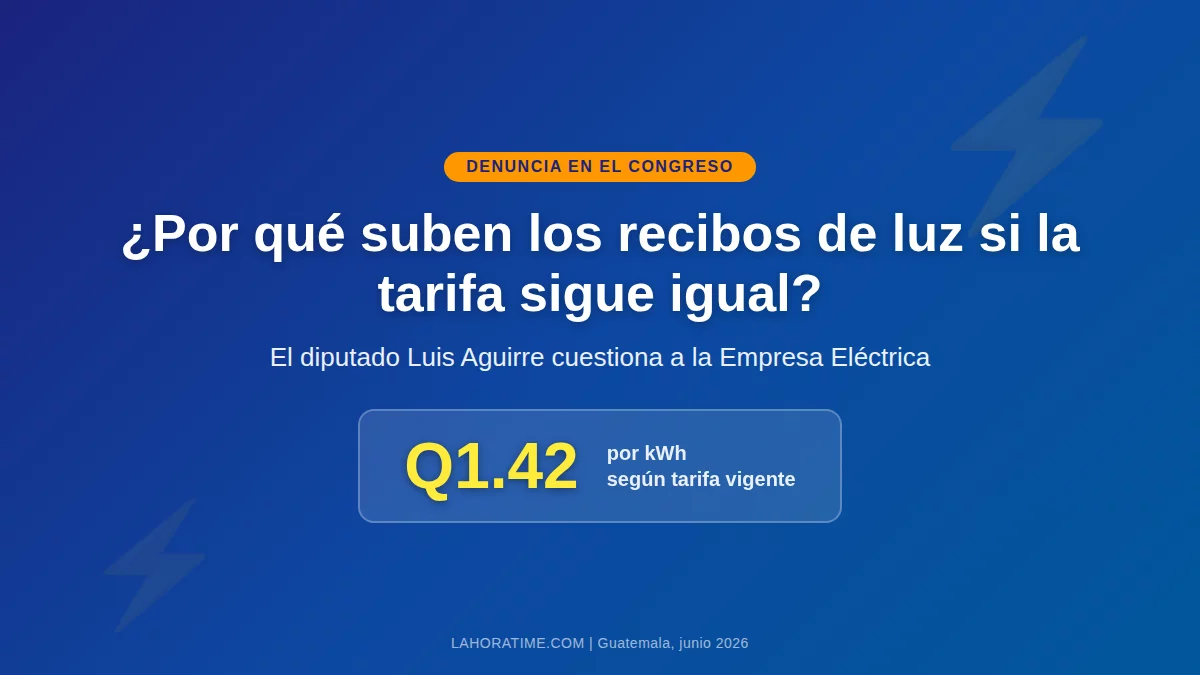 Diputado Luis Aguirre cuestiona aumento en recibos de luz pese a tarifa congelada