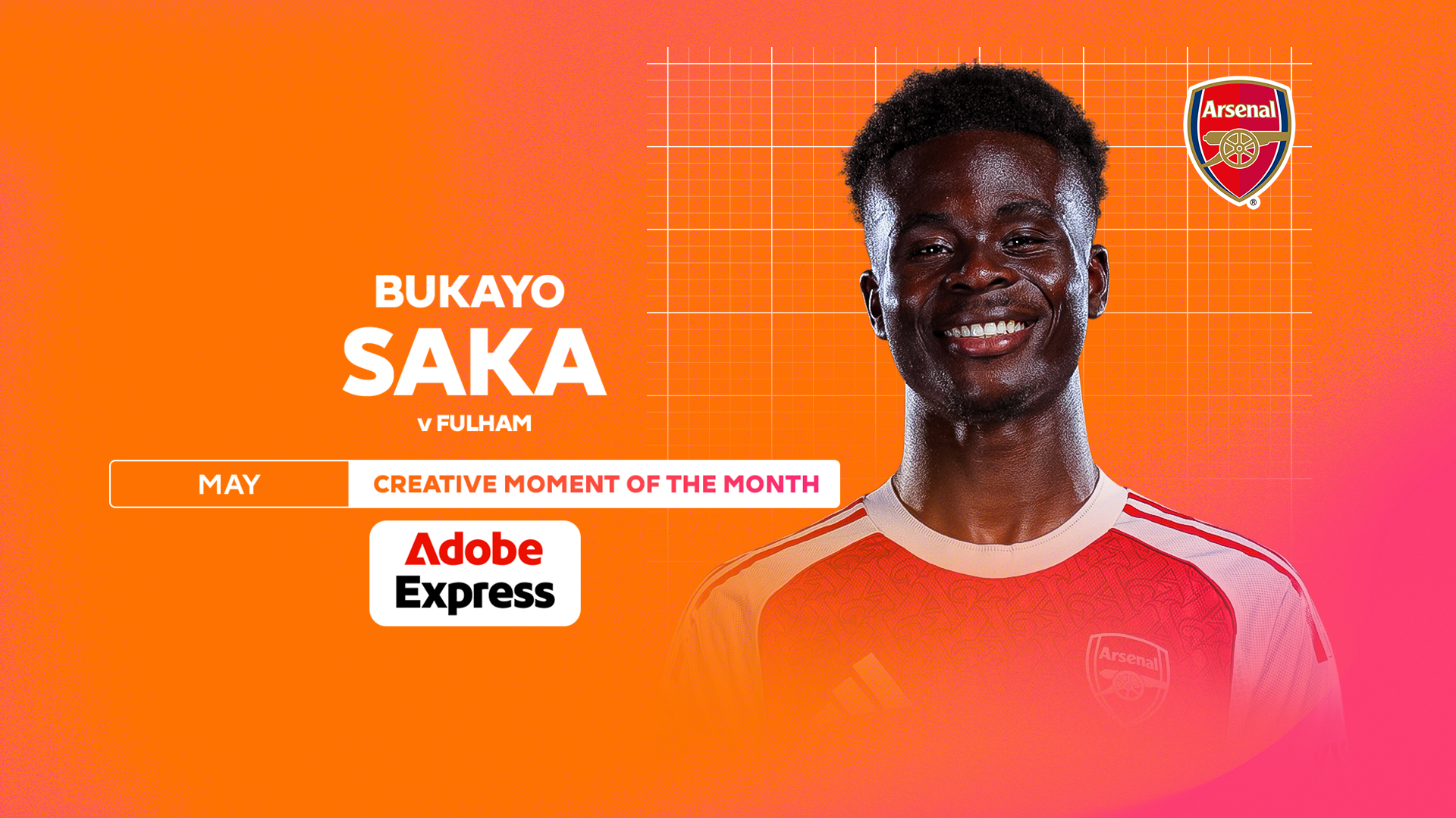 Saka gana el Creative Moment of the Month de mayo en la Premier League